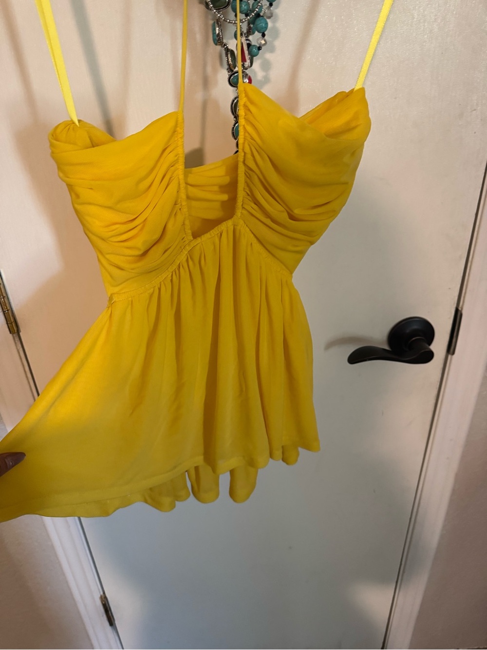 STAUD Bright Yellow Spaghetti Strap Dress - Picture 2 of 4